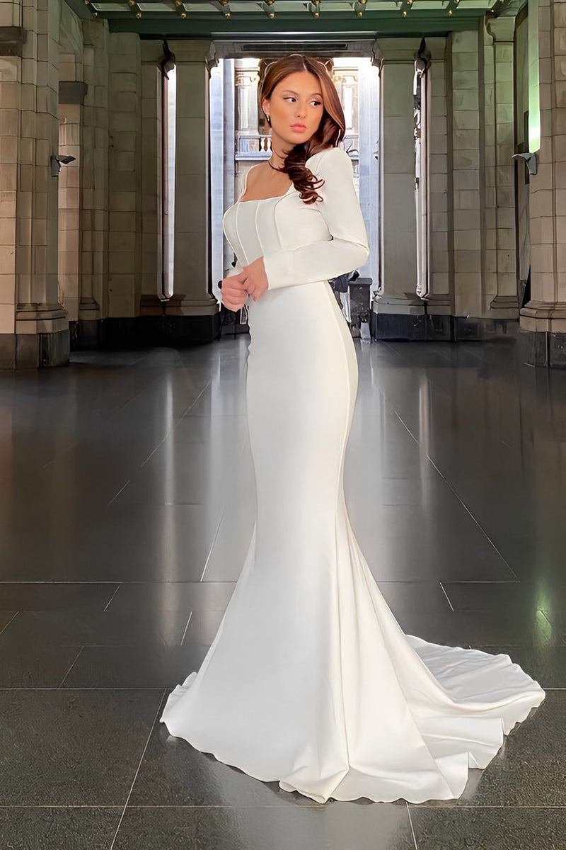 Annabella White Corset Long Sleeve Gown unmatchedbyu Annabella White Corset Long Sleeve Gown unmatchedbyu