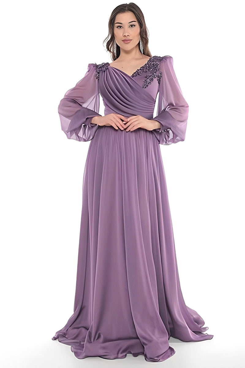 mauve midi dress Cynthia Mauve Floral Embroidery Long Sleeves Spring Maxi Dress – unmatchedbyu