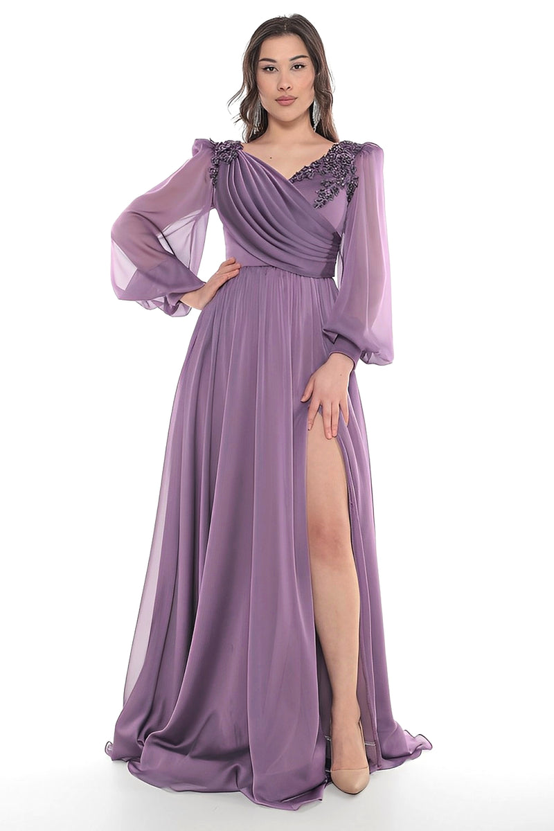 Cynthia Mauve Floral Embroidery Long Sleeves Spring Maxi Dress unmatchedbyu Cynthia Mauve Floral Embroidery Long Sleeves Spring Maxi Dress unmatchedbyu