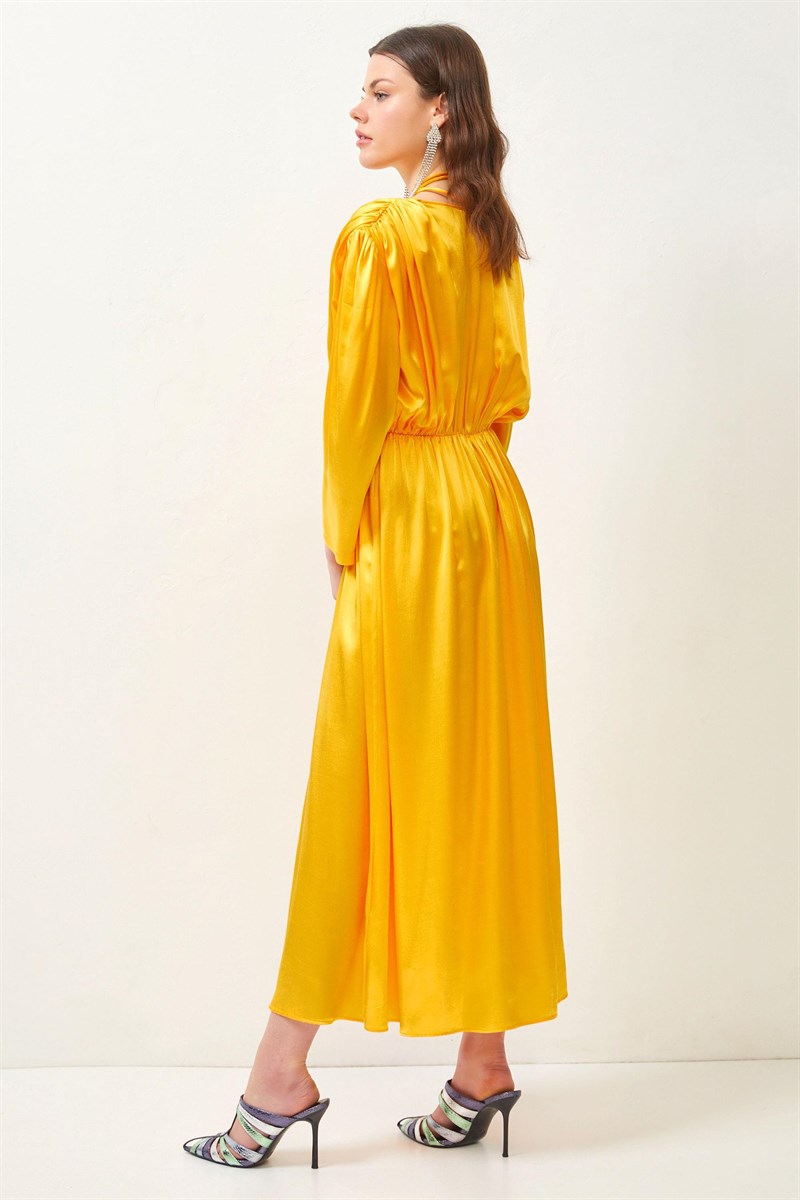 Leia Yellow Midi Dress