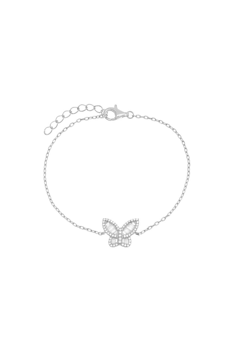 BBB3UN Small Pave X Baguette Butterfly Bracelet