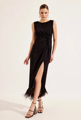 Valerie Black Feather Dress