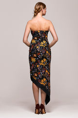 Lola Black Sequin Floral Midi Dress