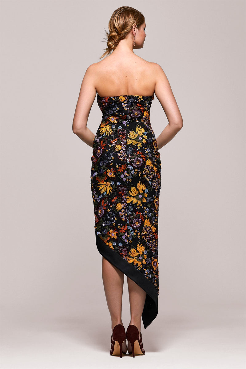 Lola Black Sequin Floral Embroidered Midi Dress – unmatchedbyu