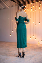 Olivia Emerald Green Midi Dress