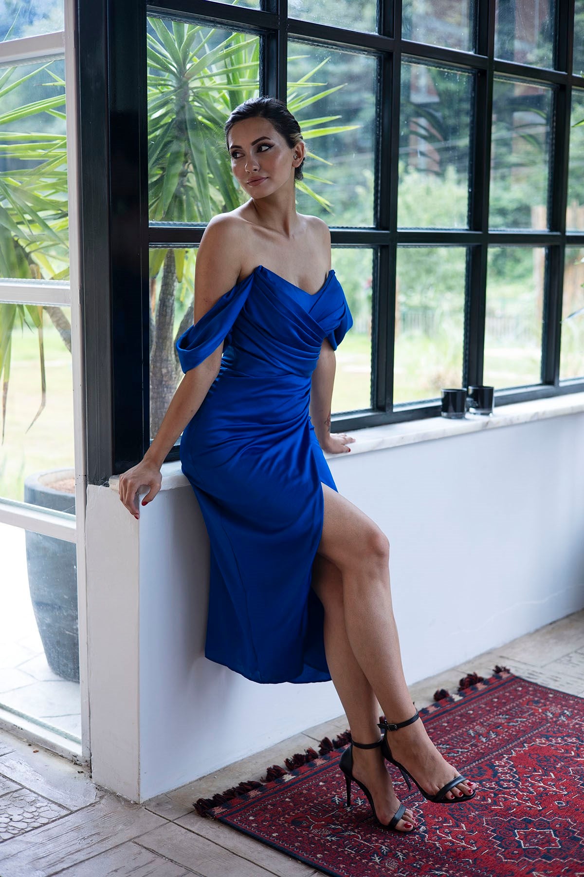 Olivia Dress, Blue and White main image 1