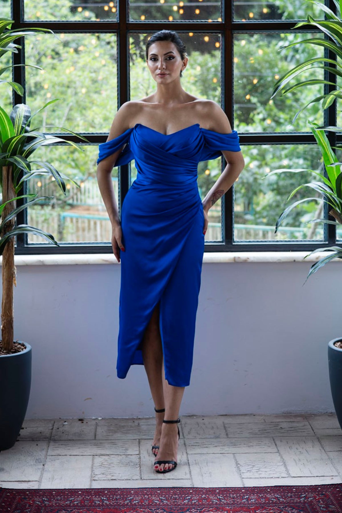 Olivia Royal Blue Midi Dress – unmatchedbyu