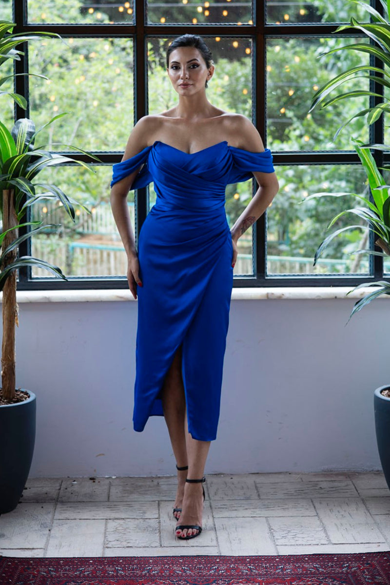 Olivia Royal Blue Midi Dress unmatchedbyu Olivia Royal Blue Midi Dress unmatchedbyu
