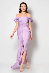 Serena Lilac Floral Shoulder Gown