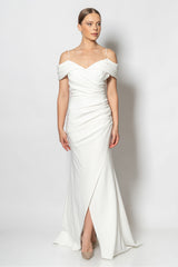 Tania White Off Shoulder Gown