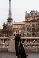 Valentina Black Lace Corset Gown
