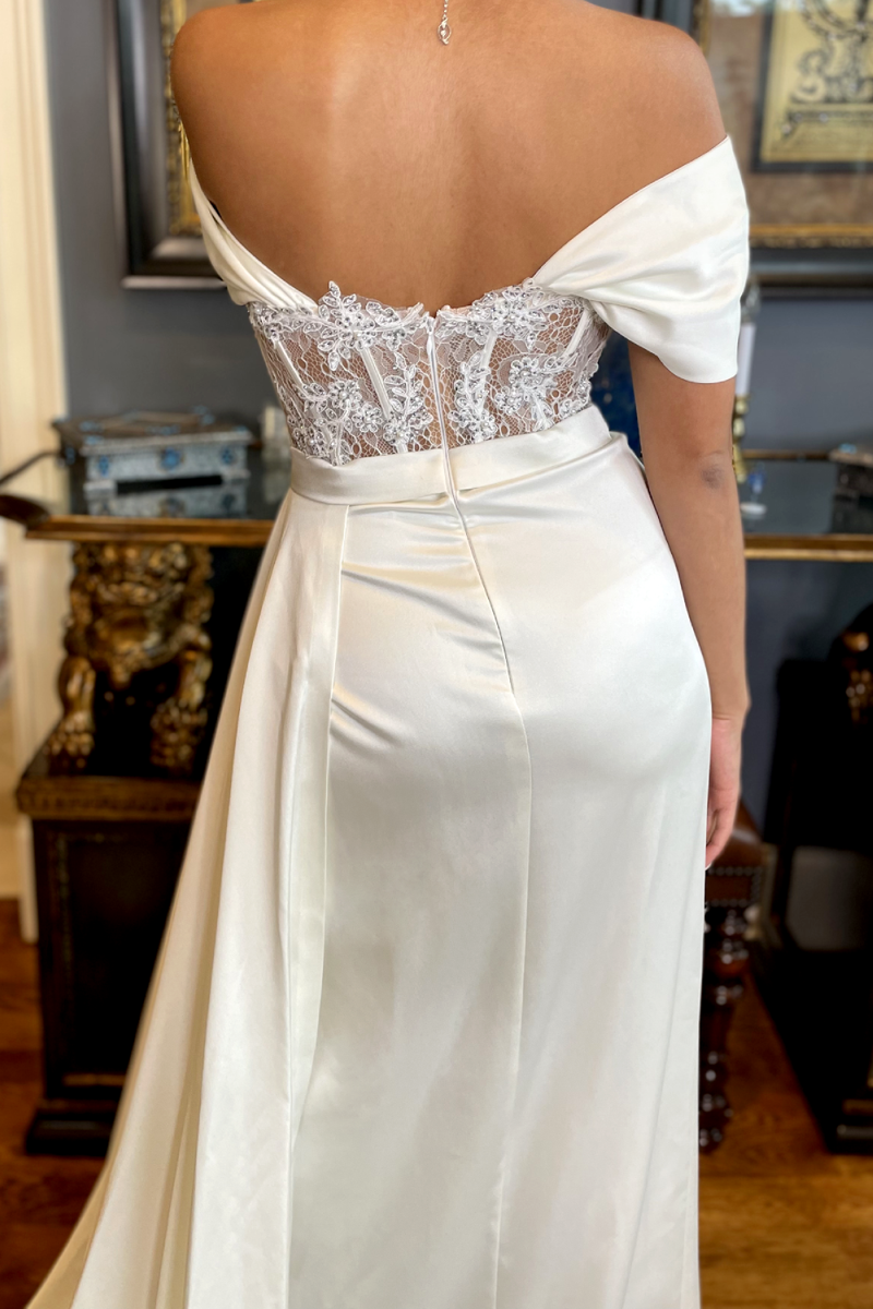 Valentina White Lace Corset Gown