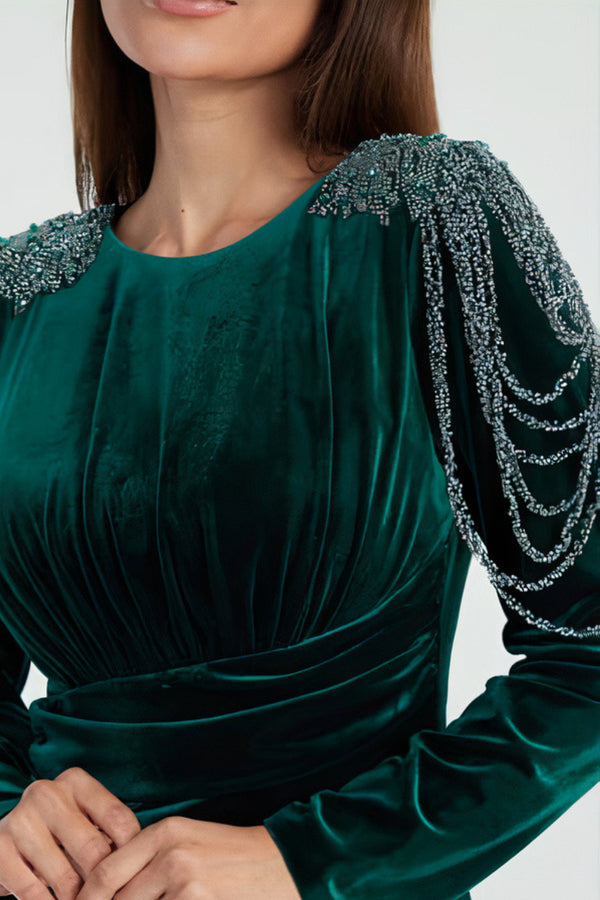 Irena Velvet Emerald Green Dress