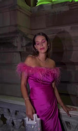 Renée Hot Pink Feather Dress