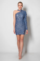 Paula Light Blue Sequin Dress