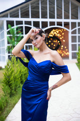 Olivia Royal Blue Midi Dress
