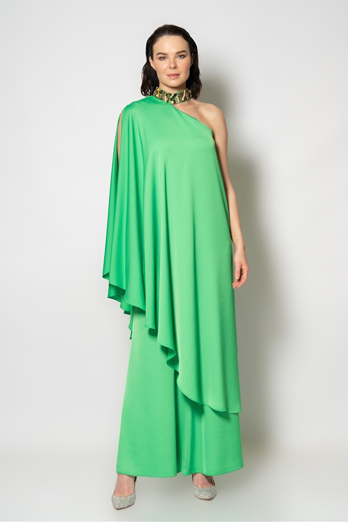 solange green dress Kaftan Jumpsuit 12 Beaded Dress